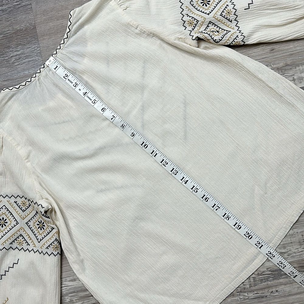 Madewell XS | Embroidered Peasant Top | like new, no flaws! Color- antique cream - Picture 10 of 15